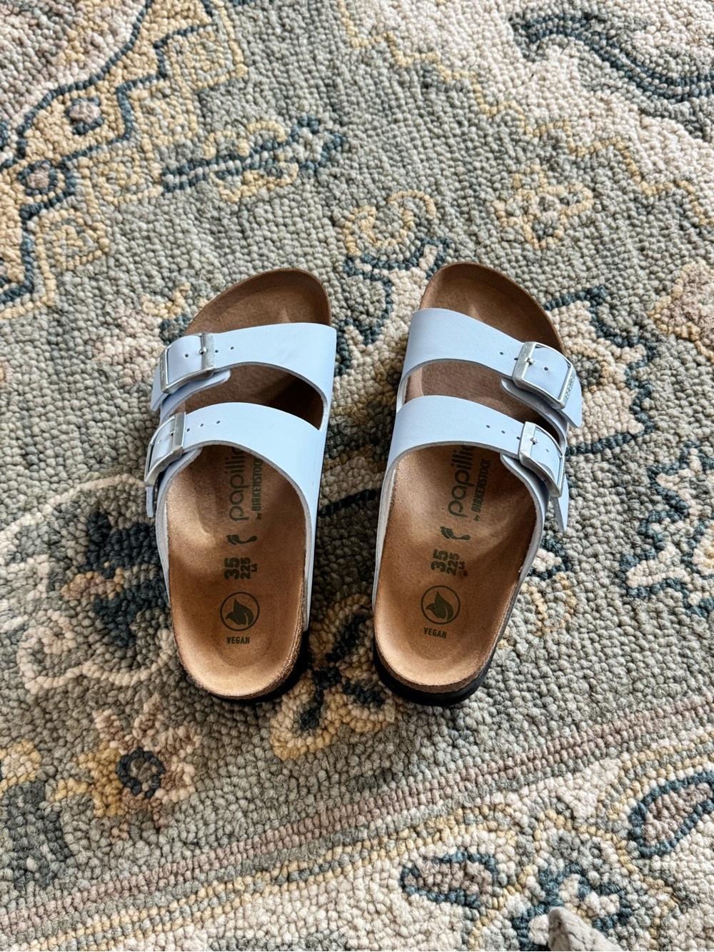 Birkenstock Blue platform Double-Buckle Slide Sandals